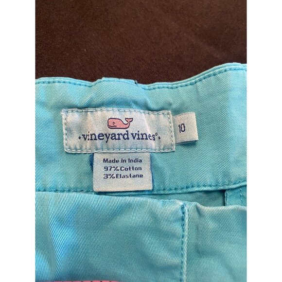 Vineyard Vines Womens Shorts Size 10 Blue Chino Preppy Whale Logo Stretch Fit - Picture 3 of 6